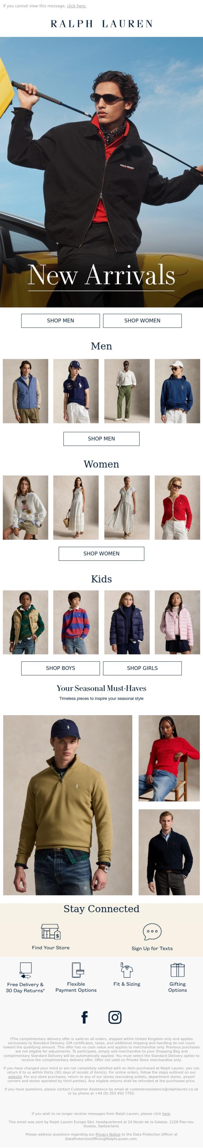 Email Design Inspiration from Ralph Lauren UK, New Styles You'll Love This Season