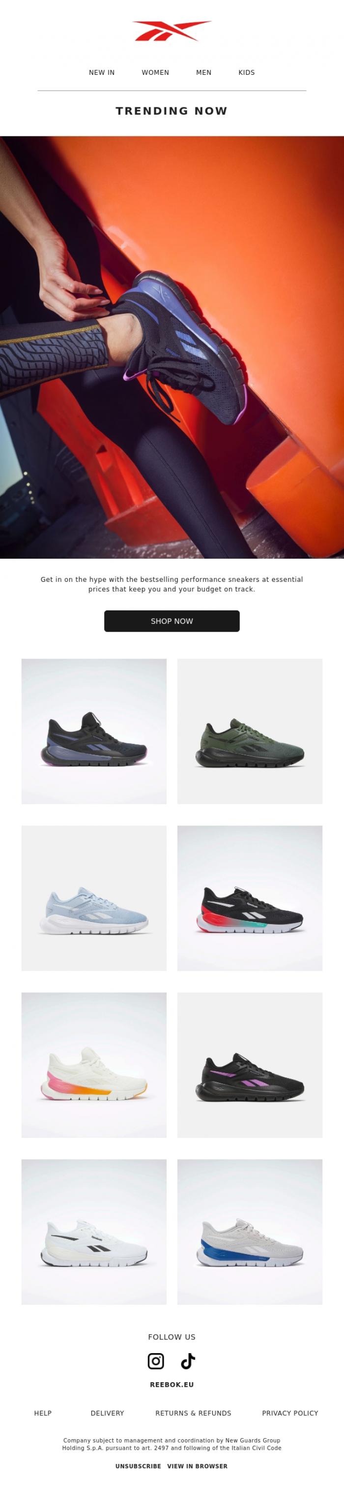 Email Design Inspiration from Reebok, Trending Now...