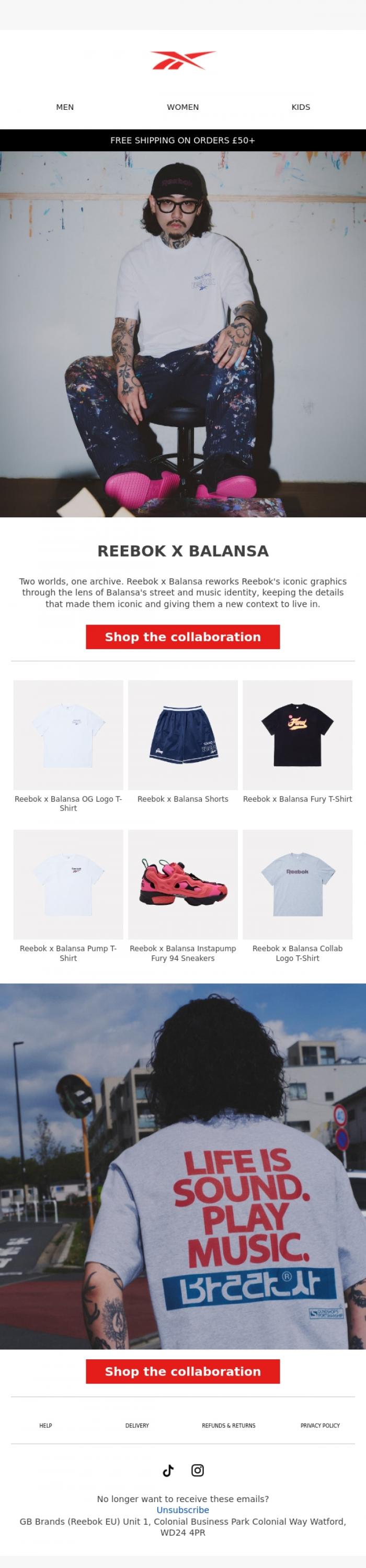 Email Design Inspiration from Reebok EU, Reebok x Balansa: Where The Archive Meets The Street