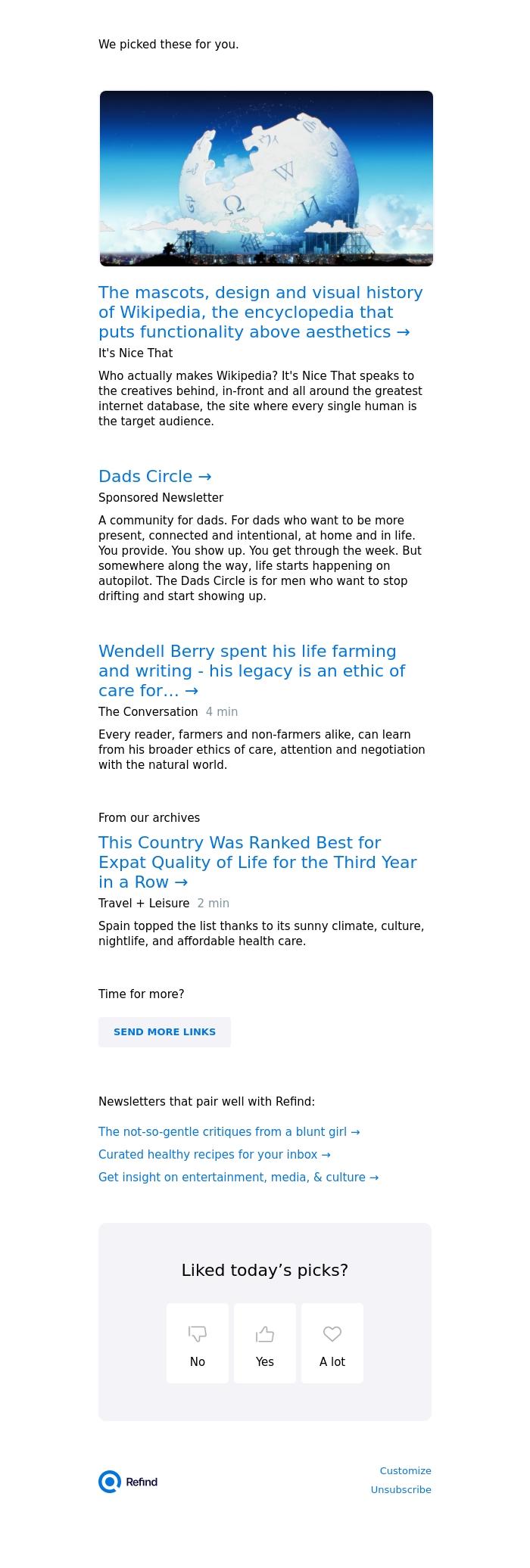 Email Design Inspiration from Refind, ☀️ The mascots, design and visual history of Wikipedia, the encyclopedia that puts...