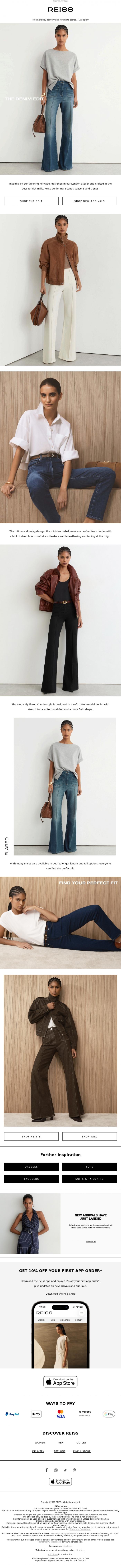 Email Design Inspiration from REISS, The new season denim you need now