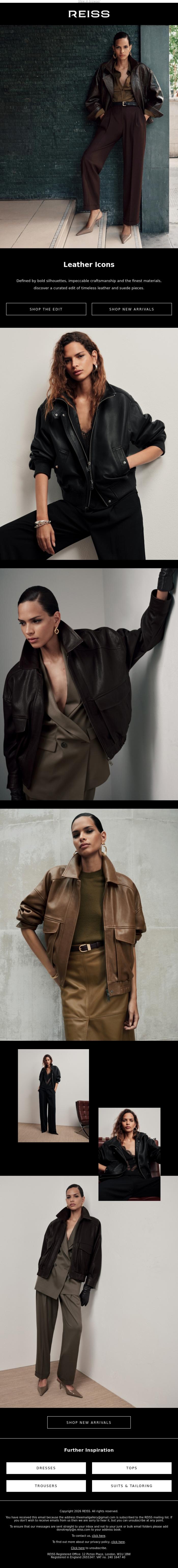 Email Design Inspiration from REISS, The leather pieces to invest in now