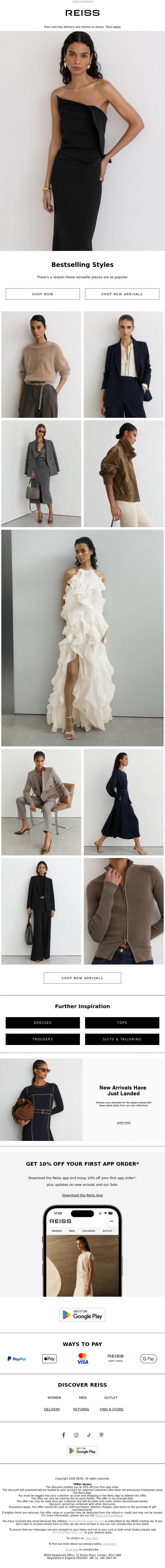 Email Design Inspiration from REISS, Meet Our Bestselling Styles