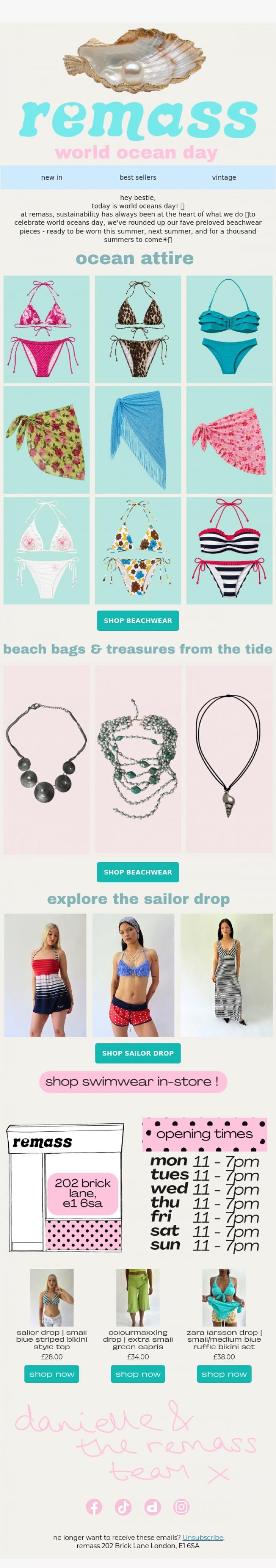 Email Design Inspiration from remass, world ocean day