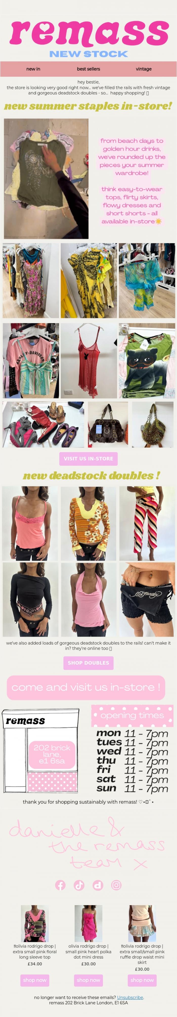 Email Design Inspiration from remass, new stock in-store! <3