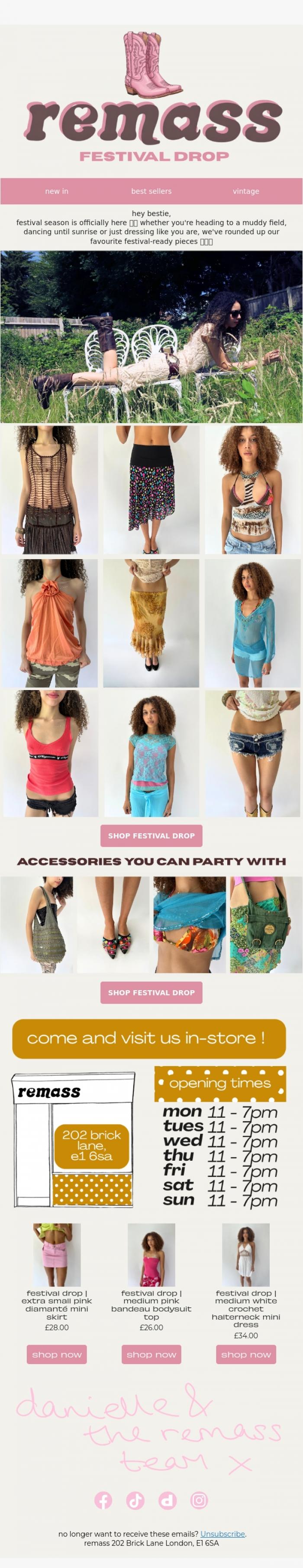 Email Design Inspiration from remass, the festival drop