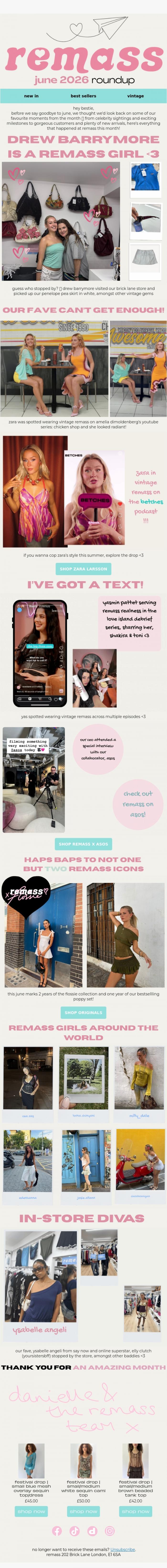 Email Design Inspiration from remass, june 2026 newsletter