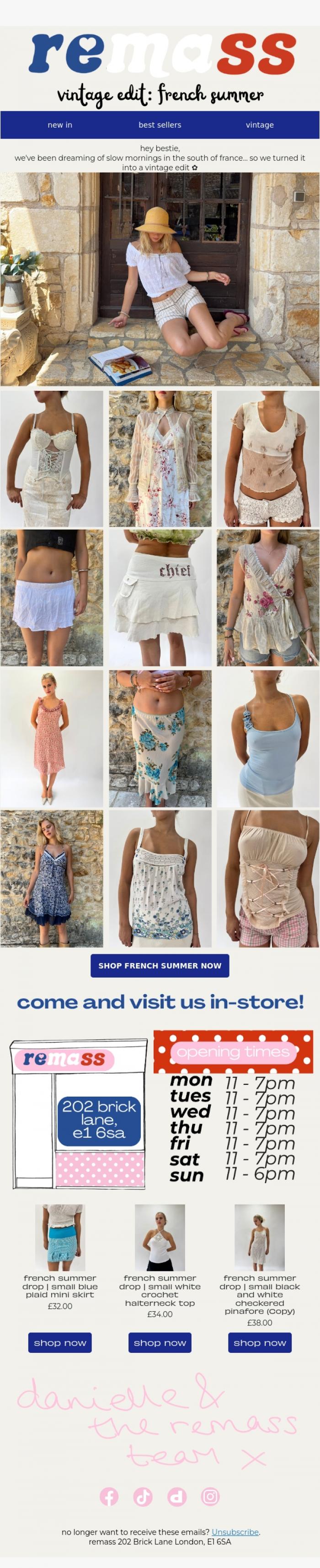 Email Design Inspiration from remass, vintage edit: french summer