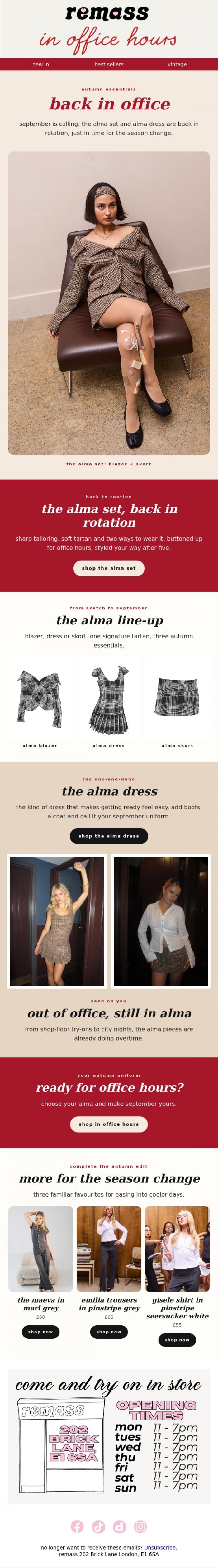 Email Design Inspiration from remass, your autumn office uniform 🍂