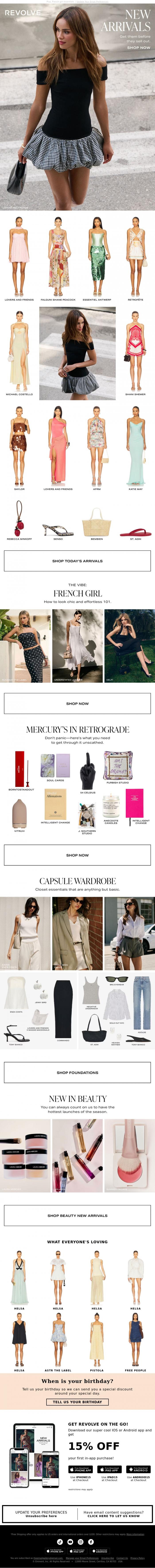 Email Design Inspiration from REVOLVE, Just In: The Styles Everyone Will Be Wearing