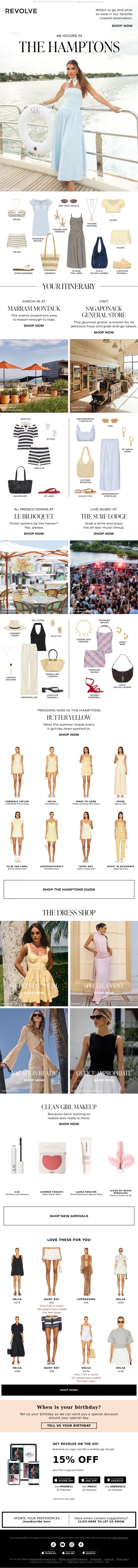 Email Design Inspiration from REVOLVE, Coastal Girl Core ⚓️