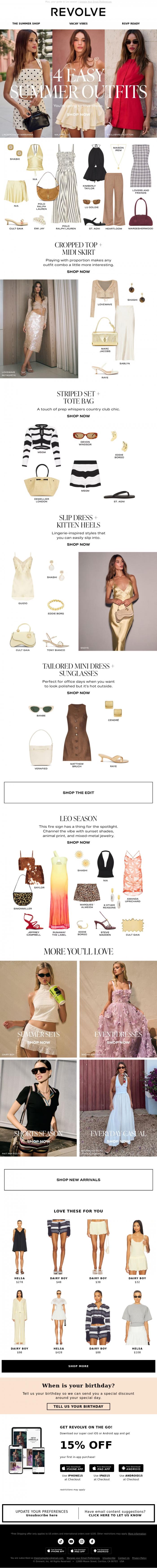 Email Design Inspiration from REVOLVE, This Polka-Dot Set Looks Cute On You