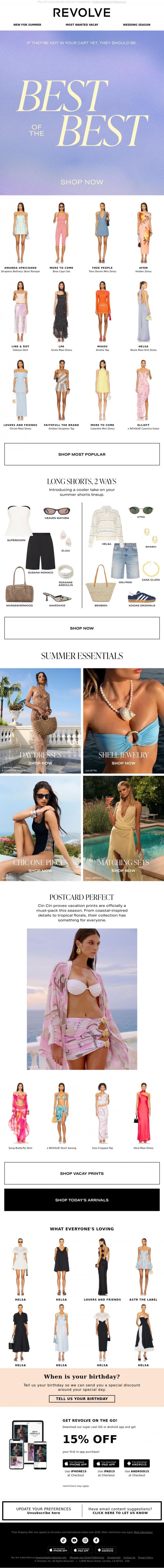 Email Design Inspiration from REVOLVE, The Free People Mini Everyone Is Buying