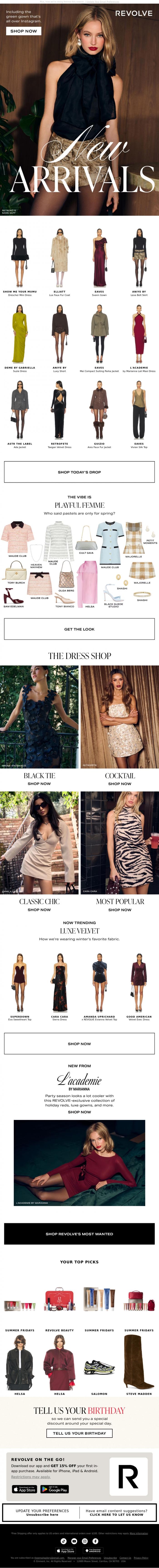 Email Design Inspiration from REVOLVE, Our Most Viral New Arrivals Yet