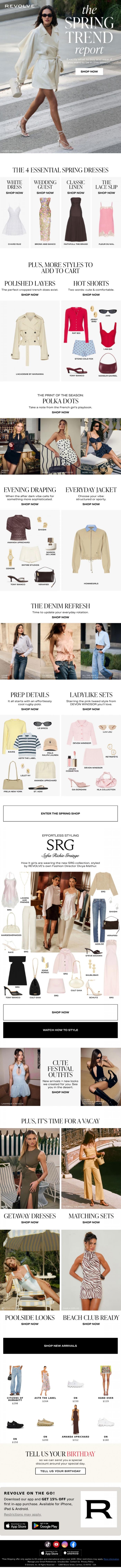 Email Design Inspiration from REVOLVE, Your Ultimate Spring Moodboard Is Here