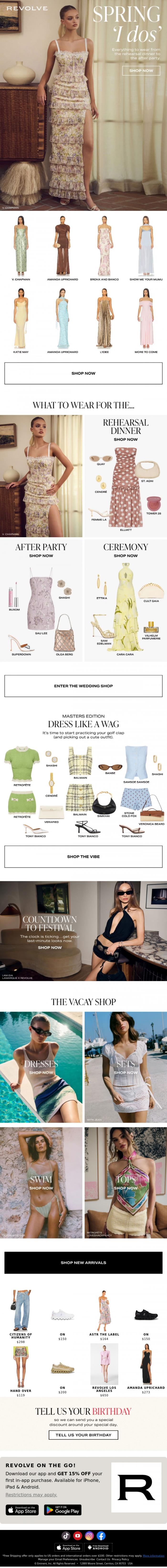 Email Design Inspiration from REVOLVE, Your RSVP Is Confirmed