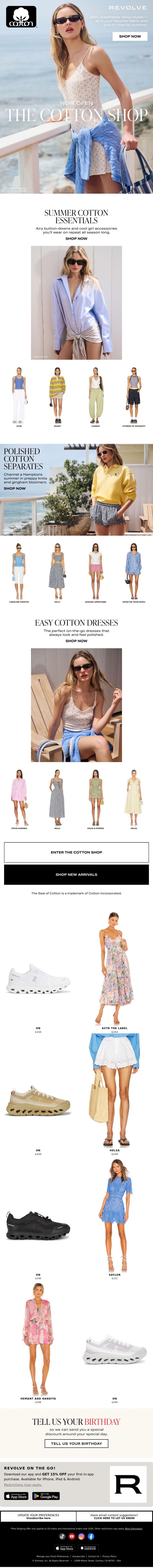 Email Design Inspiration from REVOLVE, POV: You Need A New Summer Wardrobe