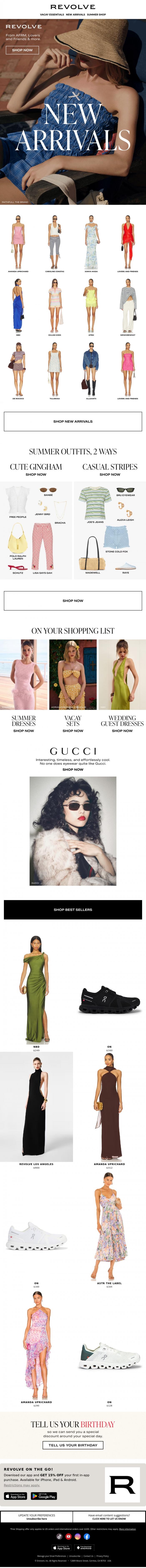 Email Design Inspiration from REVOLVE, JUST IN: 100+ New Arrivals!
