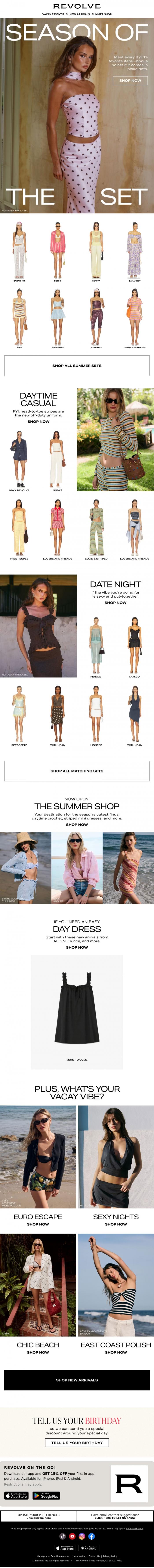 Email Design Inspiration from REVOLVE, This Runaway The Label Set Is EVERYTHINGGG