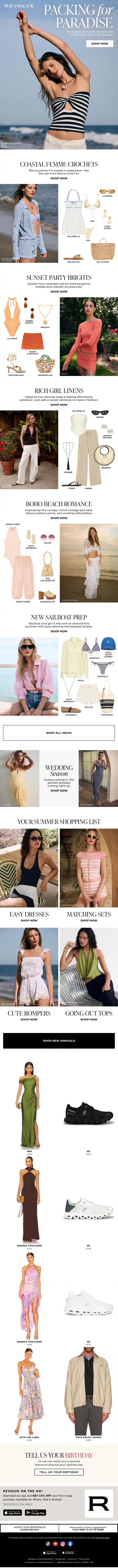 Email Design Inspiration from REVOLVE, Your Flight Is Booked!