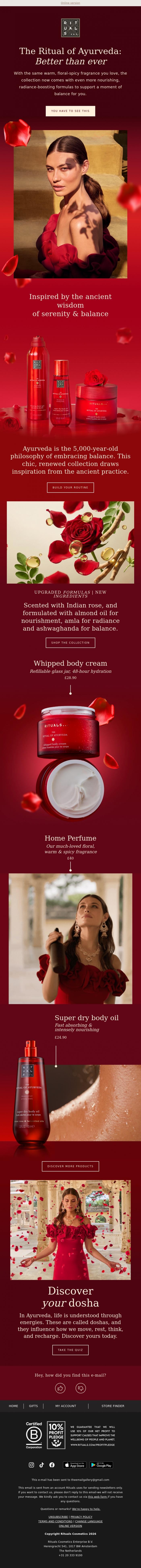 Email Design Inspiration from Rituals Cosmetics, AYURVEDA 2.0 | You have to see this!