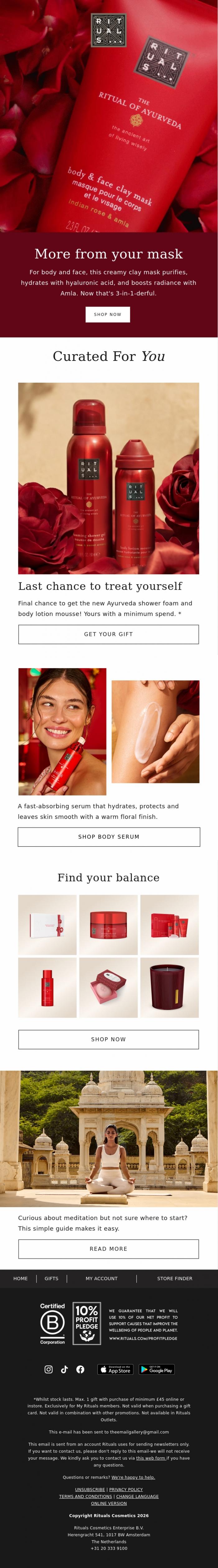 Email Design Inspiration from Rituals Cosmetics, NEW CLAY MASK