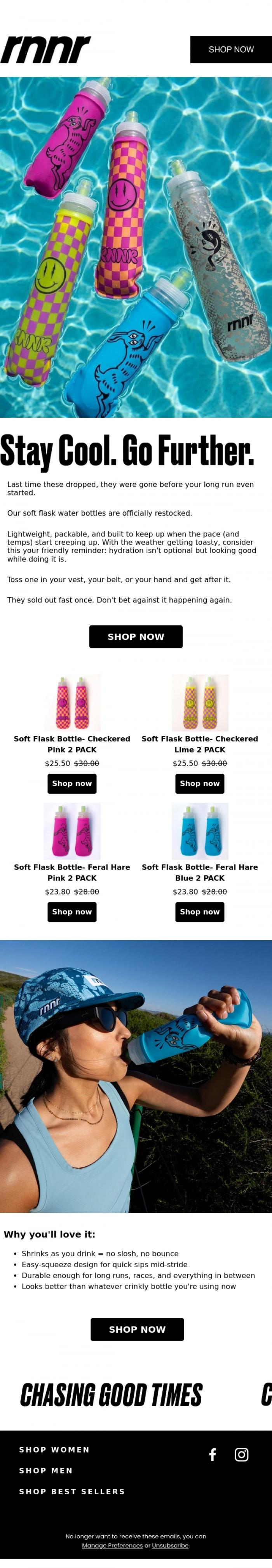 Email Design Inspiration from rnnr, They Sold Out Fast. They'll Do It Again.