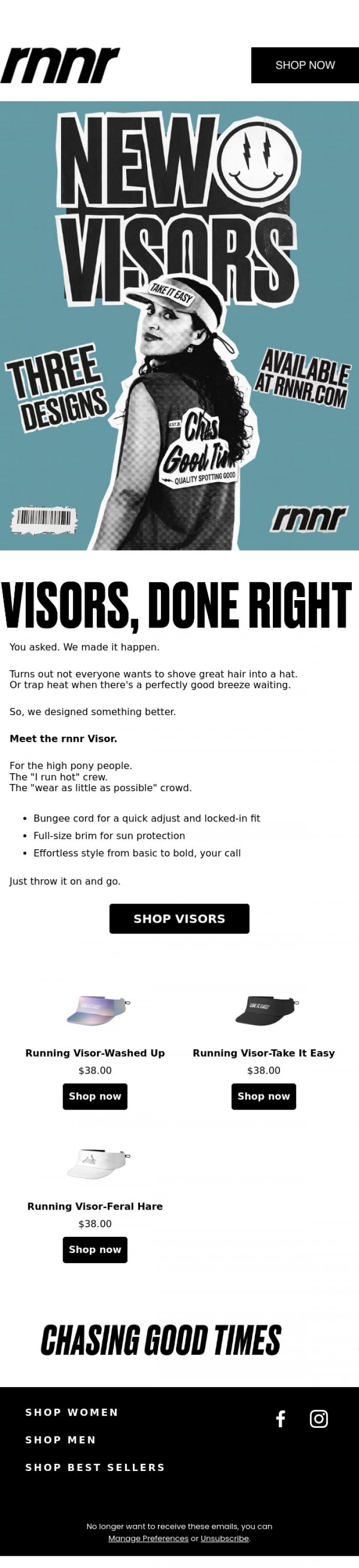 Email Design Inspiration from rnnr, Visor People, This Is Your Moment
