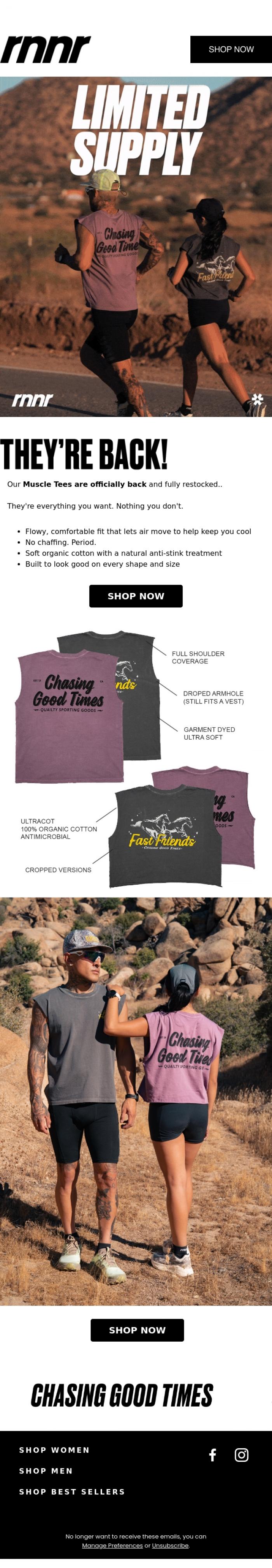 Email Design Inspiration from rnnr, Back by Popular Demand.