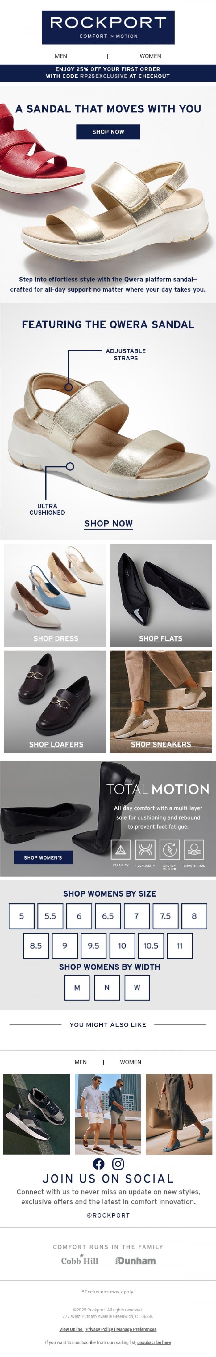 Email Design Inspiration from Rockport, Meet our Newest Platform Sandal