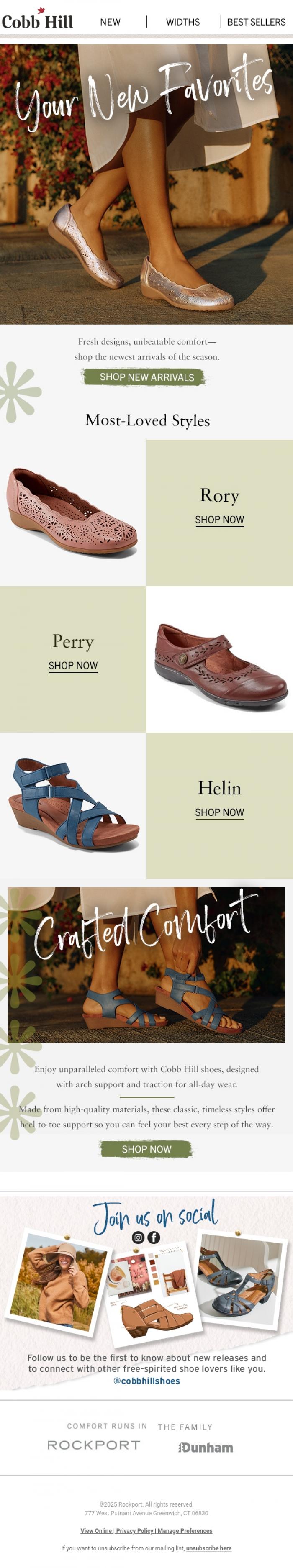 Email Design Inspiration from Rockport, New Styles Now Available