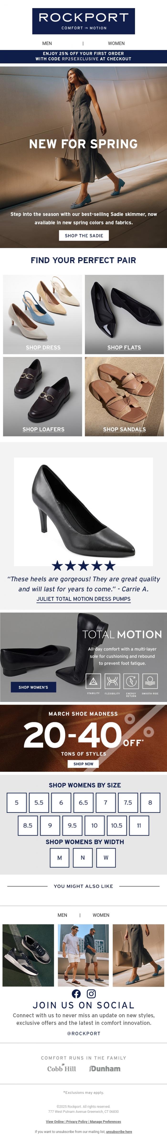 Email Design Inspiration from Rockport, Meet our Most-Loved