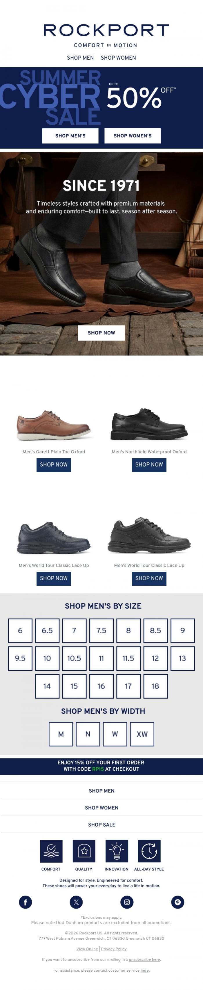 Email Design Inspiration from Rockport, 👉 BIG Savings You Don't Want to Miss.