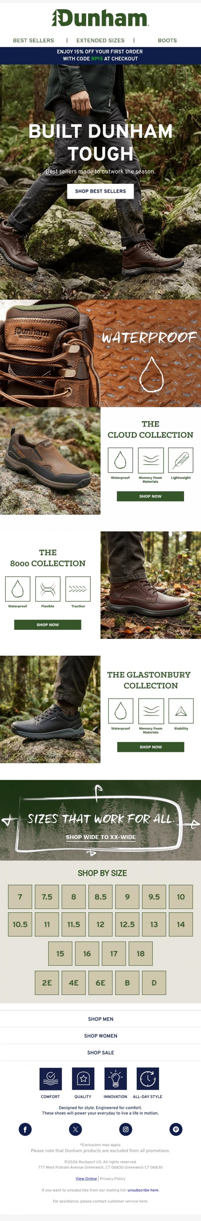 Email Design Inspiration from Rockport, Rugged & Ready To Go