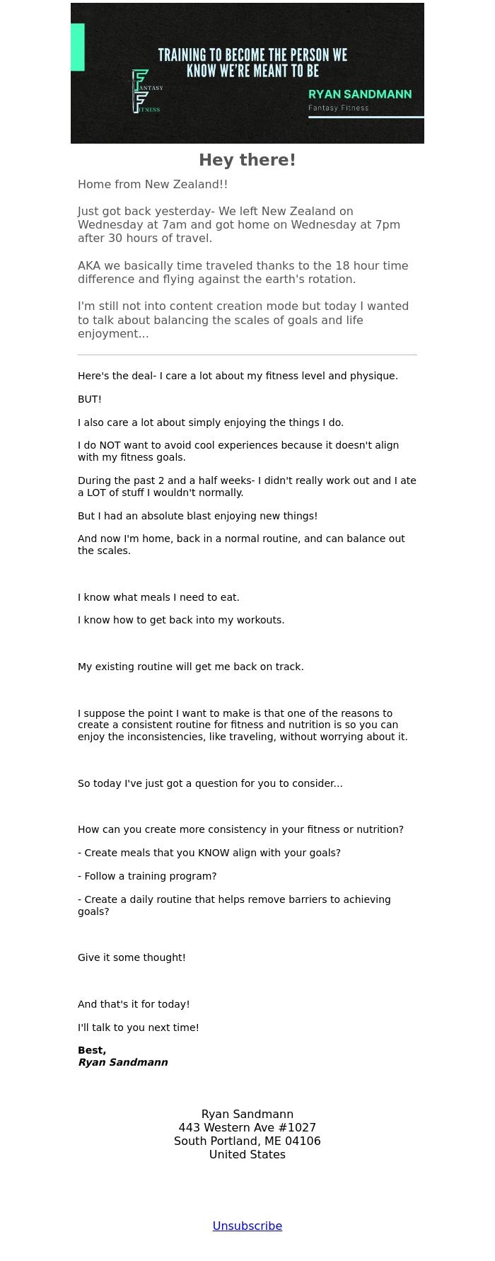Email Design Inspiration from Ryan Sandmann, Balanced Scales