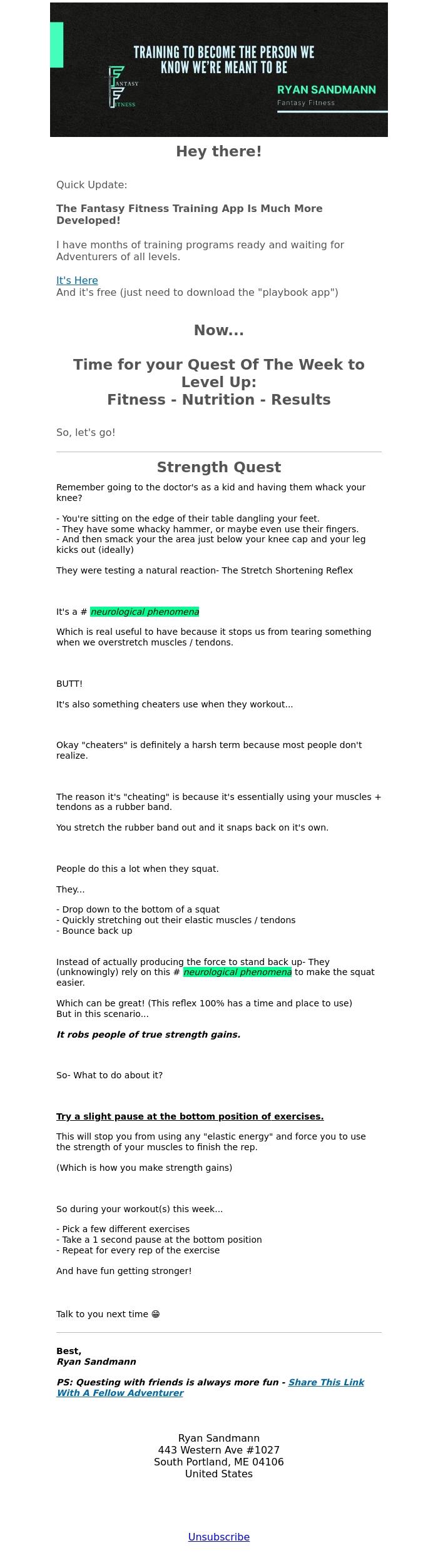 Email Design Inspiration from Ryan Sandmann, Cheating at the bottom...
