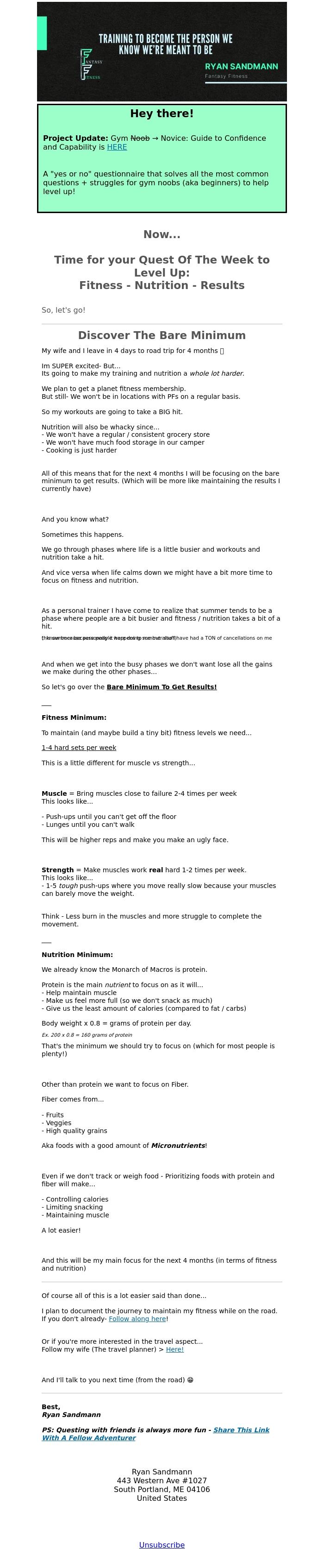 Email Design Inspiration from Ryan Sandmann, Bare Minimum