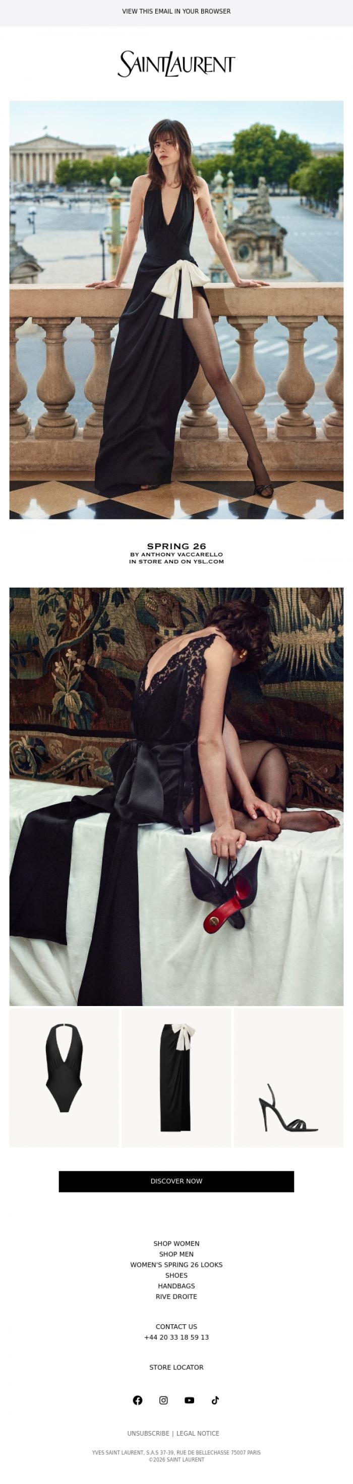 Email Design Inspiration from SAINT LAURENT, Evening