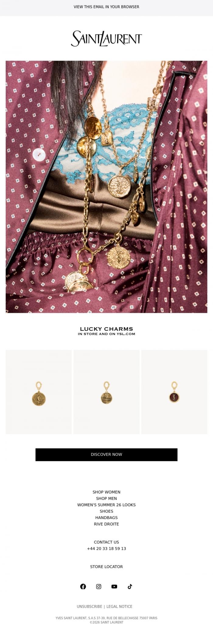 Email Design Inspiration from SAINT LAURENT, Lucky Charms