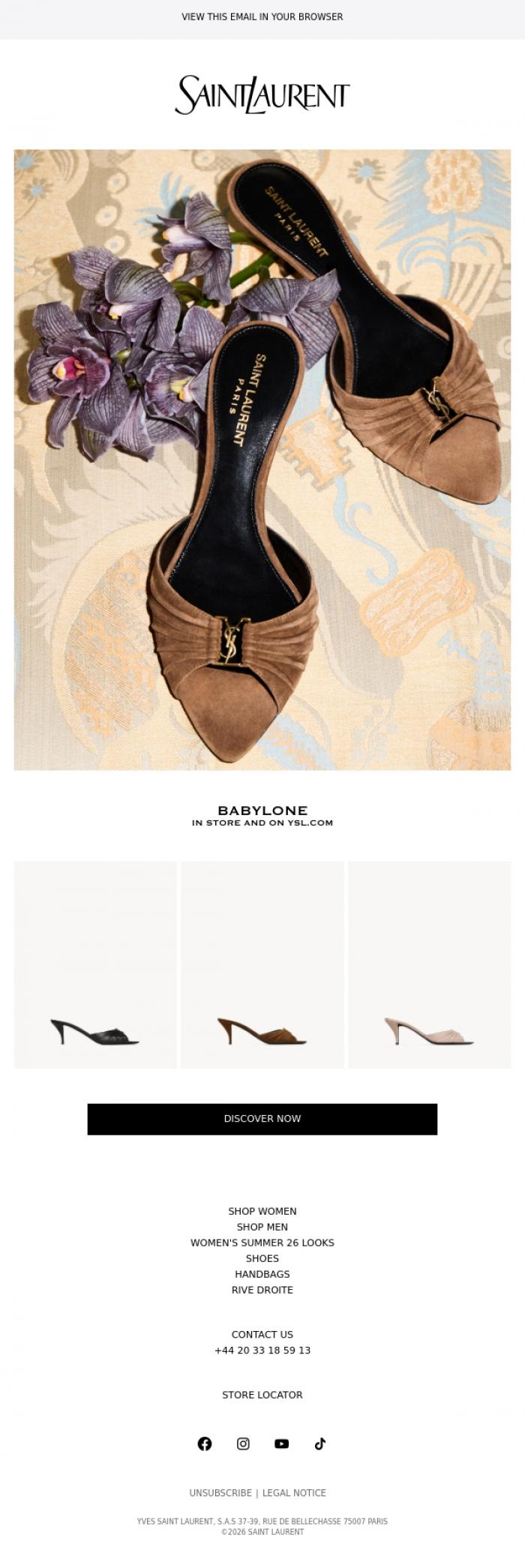 Email Design Inspiration from SAINT LAURENT, Babylone