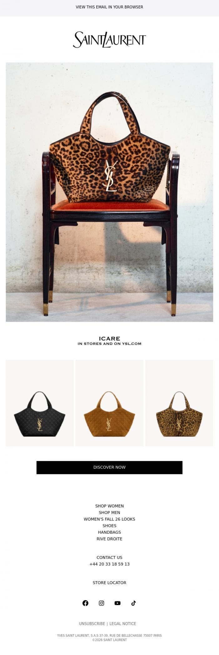 Email Design Inspiration from SAINT LAURENT, Icare