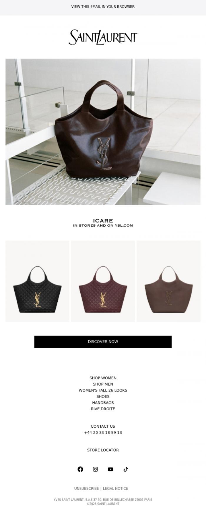 Email Design Inspiration from SAINT LAURENT, Icare