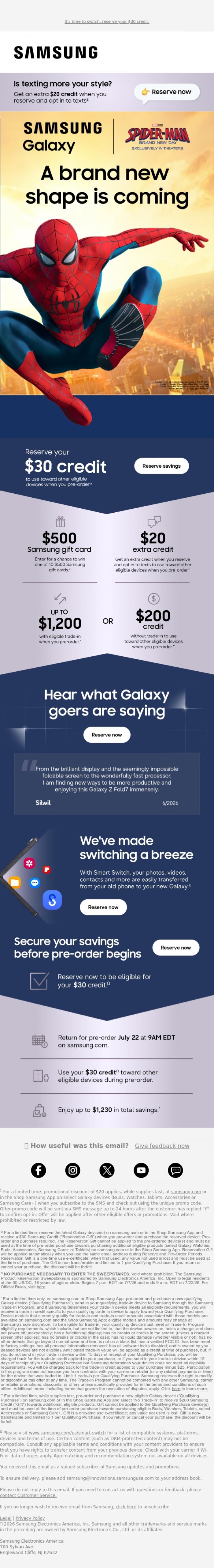 Email Design Inspiration from Samsung, A brand new shape is coming