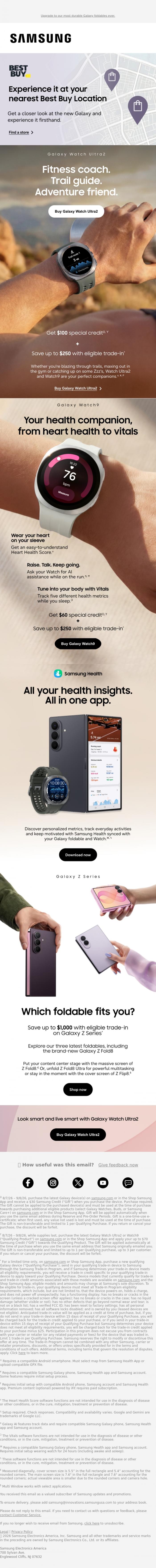 Email Design Inspiration from Samsung, Galaxy Watch Ultra2, your new go-to for all you do
