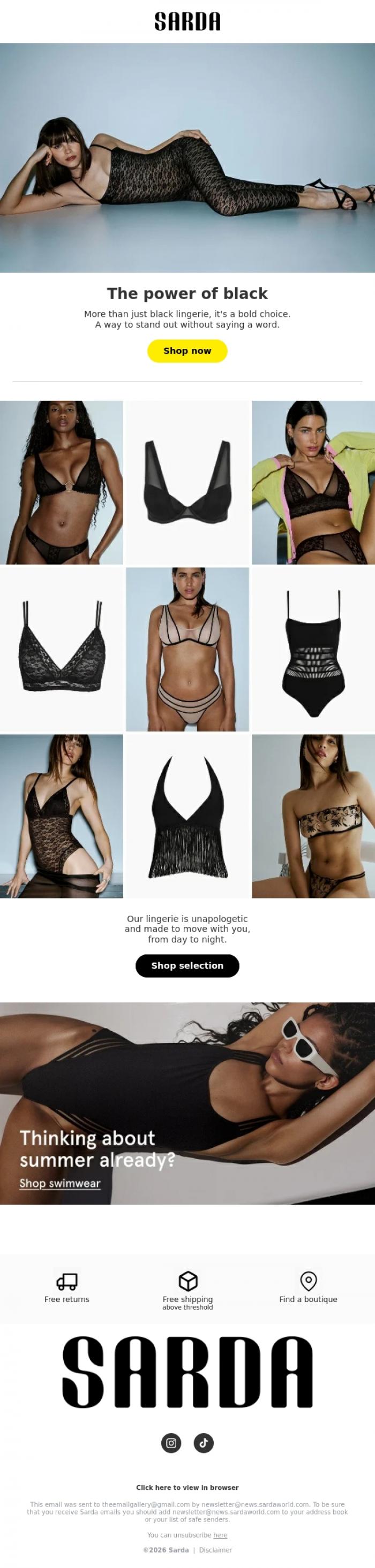Email Design Inspiration from Sarda, Meet your next black must-have