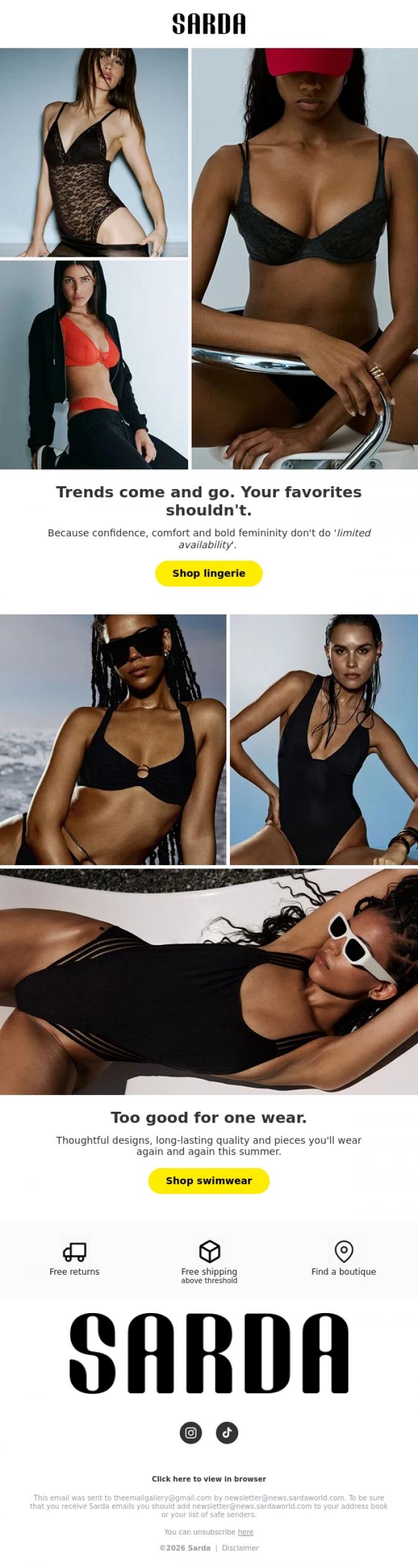 Email Design Inspiration from Sarda, The pieces you'll never miss out on