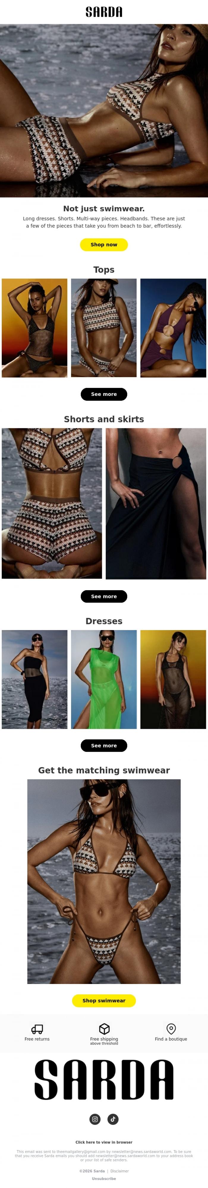 Email Design Inspiration from Sarda, Your summer wardrobe needs this