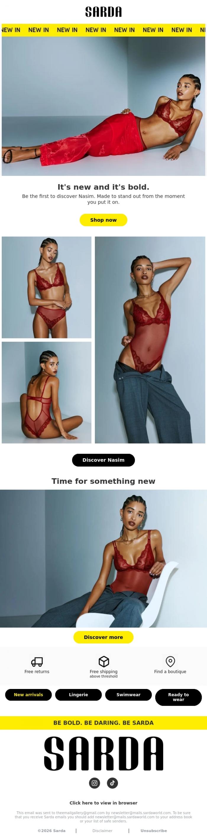 Email Design Inspiration from Sarda, New drop
