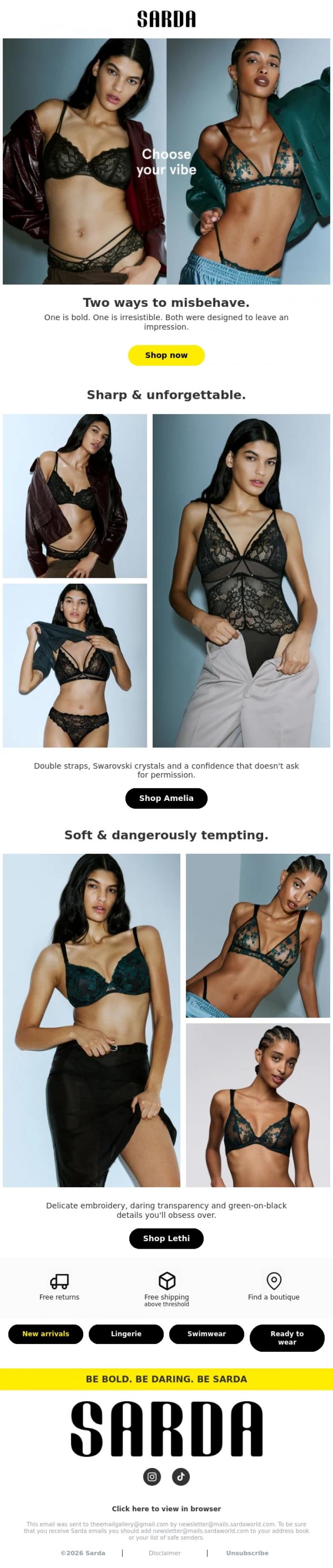 Email Design Inspiration from Sarda, Pick your side.