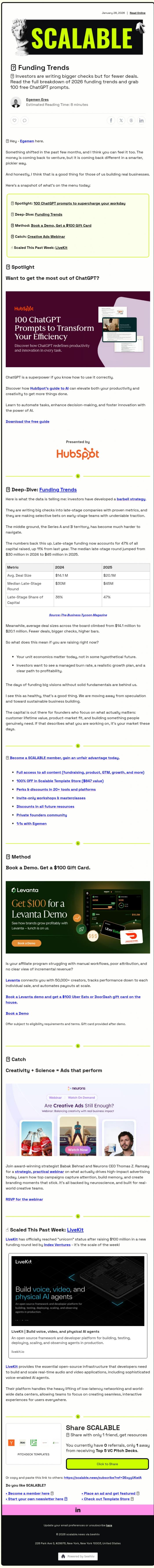 Email Design Inspiration from Scalable, 📈 2026 VC Direction
